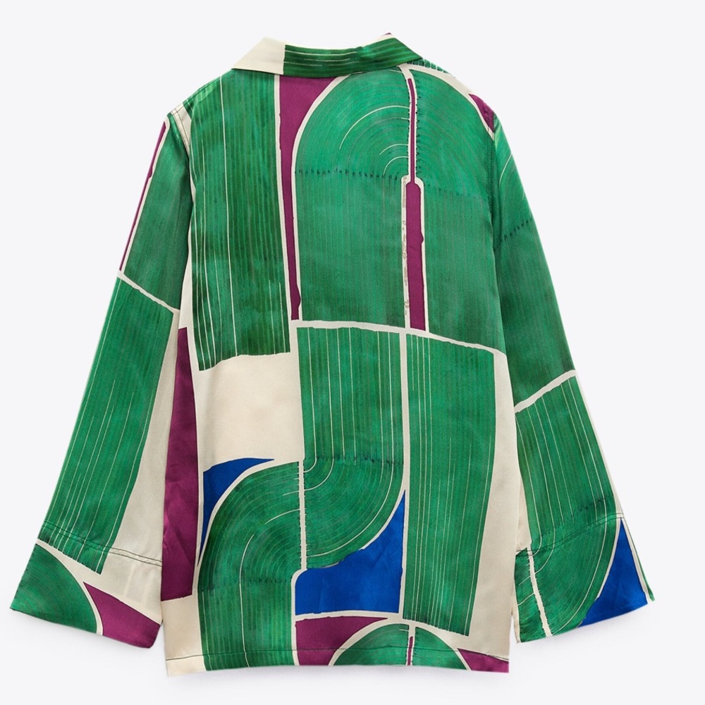 ZARA 100% SILK PRINTED SHIRT - LIMITED EDITION - Picture 9 of 11